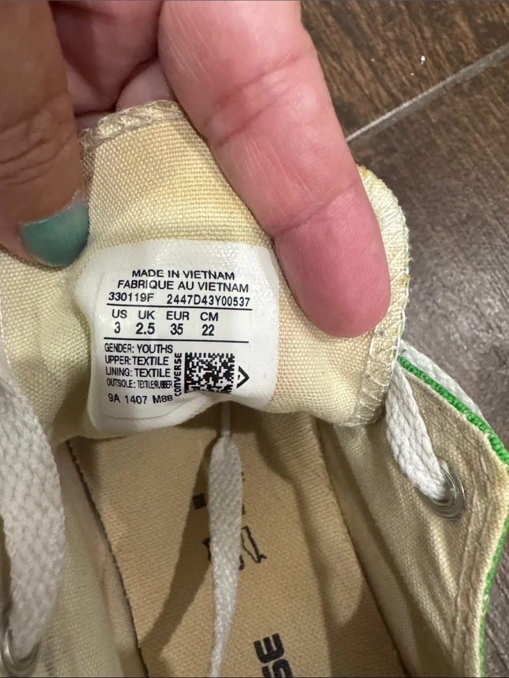 Converse Kids Green Canvas Low Top Sneakers